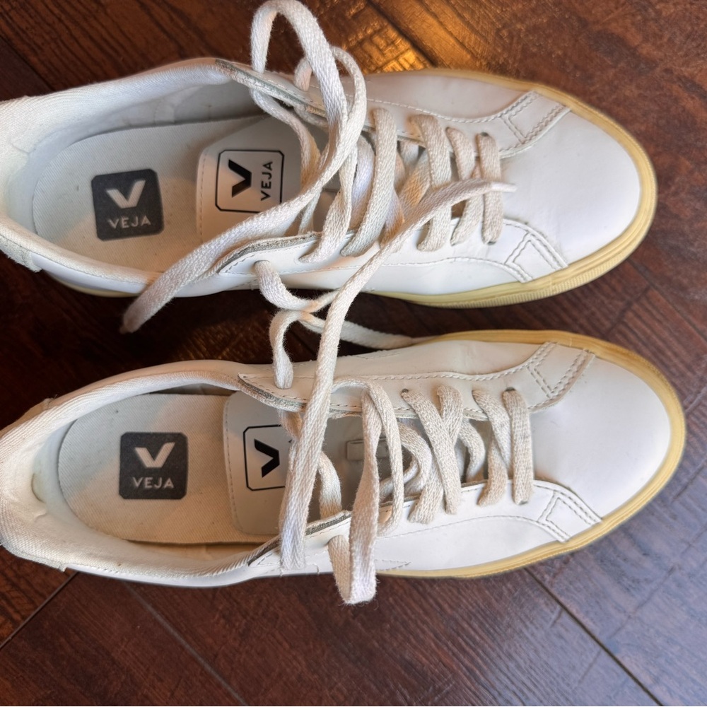 Veja White and Cream Sneakers Classic Design